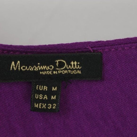 Massimo Dutti Women's Medium Purple V-Neck Tulip Hem Woven Tank Top - Picture 5 of 7